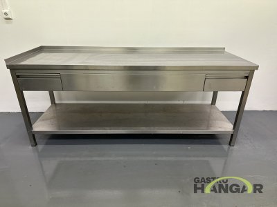 Nerezový stôl 210x70x85